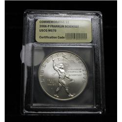 2006-p Benjamin Franklin Scientist Commemorative Graded ms70