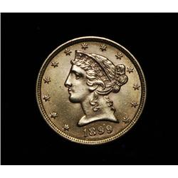1899-p $5 Liberty Gold Half Eagle Grades Choice Uncirculated ms64