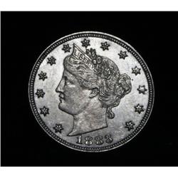 1883 Liberty 'V' Nickel 5c 'No Cents' Variety Grades Gem Uncirculated ms63