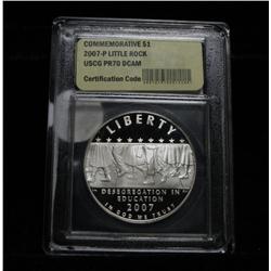 2007-p Little Rock Proof Commemorative Dollar Graded PR70 DCAM