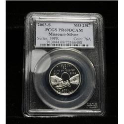 PCGS 2003-S Missouri Silver Quarter 25c Graded PR69 DCAM