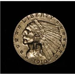 1910-p $2 1/2 Indian Gold Grades ms62