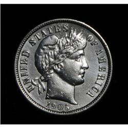 1905-p Barber Dime 10c Grades au58