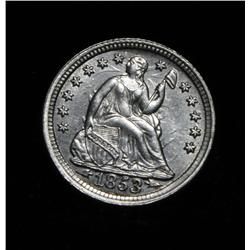 ***RARE   1853-p with Arrows Liberty Seated Half Dime 1/2 10c Grades Gem Uncirculated ms65   RARE***