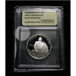 1982-s George Washington Silver Proof Commemorative 50c Graded PF70 DCAM