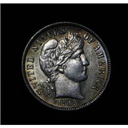 1913-p Barber Dime 10c Grades Choice Uncirculated ms64