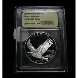 2008-p Bald Eagle Proof Commemorative Dollar Graded PR70 DCAM