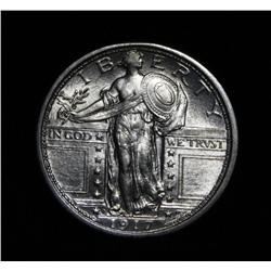 1917-d Type I Standing Liberty 25c Grades Gem Uncirculated ms65