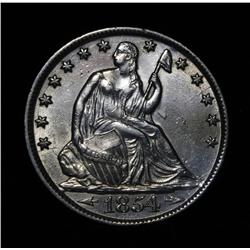 1854-o w/Arrows Liberty Seated 50c Grades Select Uncirculated ms63