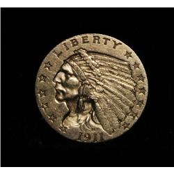 1911-p $2 1/2 Indian Gold Grades ms63
