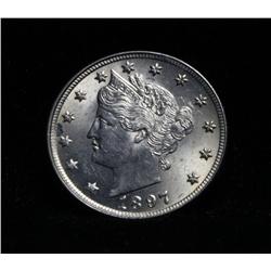 1897 Liberty 'V' Nickel 5c Grades Gem Uncirculated ms65