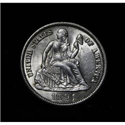 1891-s Liberty Seated Dime 10c Grades Gem Uncirculated ms65