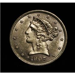 1907-d $5 Gold Liberty Grades ms61