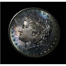 1881-s Rainbow Toned Morgan Dollar Grades Gem Uncirculated ms65