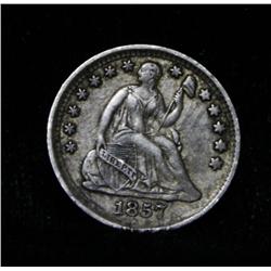 1857-p Seated Liberty Half Dime 1/2 10c Grades XF40