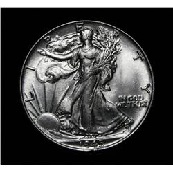 1945-p Walking Liberty Half Dollar 50c Grades Choice Uncirculated ms64
