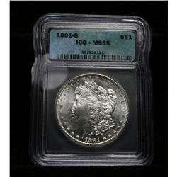 1881-s Morgan Dollar Certified and Graded ms65 by ICG