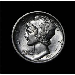 1917-p Liberty Head 'Mercury' Dime 10c Grades au50 FSB