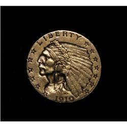 1910-p $2 1/2 Indian Gold Grades Select Uncirculated ms63