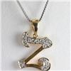 Image 1 : Genuine 0.10 ctw Alphabet Initial Letter Z Diamond Necklace 16" 14kt Gold-Yellow