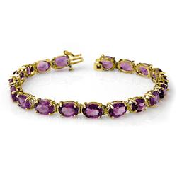 Genuine 22.62 ctw Amethyst Bracelet 10K Yellow Gold