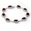 Image 1 : Genuine 16.36 ctw Garnet & Diamond Bracelet White Gold