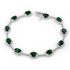 Image 1 : Genuine 10.43 ctw Emerald & Diamond Bracelet White Gold