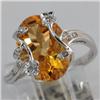 Image 1 : Genuine 5.02 ctw Citrine & Diamond Ring 14KT Gold-White 