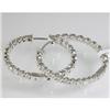 Image 1 : Genuine 1.792 ctw Inside-Outside Hoop Diamond Earring 18kt Gold-White 