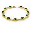 Image 1 : Genuine 6.12 ctw Emerald Bracelet 10K Yellow Gold