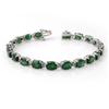 Image 1 : Genuine 16.27 ctw Emerald Bracelet 10K White Gold
