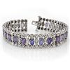 Image 1 : Genuine 17.53 ctw Tanzanite & Diamond Bracelet 14K Gold