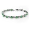 Image 1 : Genuine 8.12 ctw Emerald Bracelet 10K White Gold