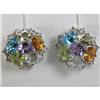 Image 1 : Genuine 4.98 ctw Multi Sapphire & Diamond Earring 14kt Gold-White 