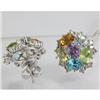 Image 2 : Genuine 4.98 ctw Multi Sapphire & Diamond Earring 14kt Gold-White 
