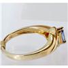 Image 2 : Genuine  0.39 ctw Tanzanite & Diamond Ring 14KT Yellow Gold Ring Size 7