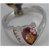 Image 2 : Genuine 2.43 ctw Pink Tourmaline & Diamond Ring 14KT Gold-White 