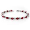 Image 1 : Genuine 8.42 ctw Ruby Bracelet 10K White Gold