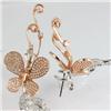 Image 1 : Genuine 1.76 ctw Butterfly Design 2 Tone Earring 14kt Gold