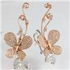 Image 2 : Genuine 1.76 ctw Butterfly Design 2 Tone Earring 14kt Gold