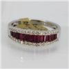 Image 1 : Genuine  1.53 ctw Ruby & Diamond Ring 18KT White Gold Ring Size 6.5