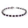 Image 1 : Genuine 6.12 ctw Amethyst Bracelet 10K White Gold 