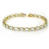 Image 1 : Genuine 12.02 ctw Aquamarine Bracelet 10K Yellow Gold