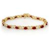 Image 1 : Genuine 8.58 ctw Ruby & Diamond Bracelet Yellow Gold
