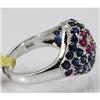 Image 2 : Genuine  3.78 ctw Sapphire Ruby & Diamond Ring 14KT White Gold Ring Size 6.5