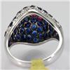 Image 3 : Genuine  3.78 ctw Sapphire Ruby & Diamond Ring 14KT White Gold Ring Size 6.5