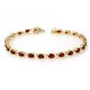 Image 1 : Genuine 7.02 ctw Ruby Bracelet 10K Yellow Gold