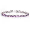 Image 1 : Genuine 16.32 ctw Amethyst Bracelet 10K White Gold