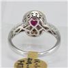 Image 2 : Genuine  1.76 ctw Ruby & Diamond Ring 18KT 2 Tone Ring Size 6.5