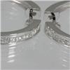 Image 2 : Genuine  1.18ctw Diamond Princess Cut Earring 18KT White Gold 